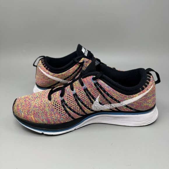Nike Flyknit Trainer+ Shoes Mens Size 8 Pink Running Comfort Walking Sneakers - Picture 2 of 9